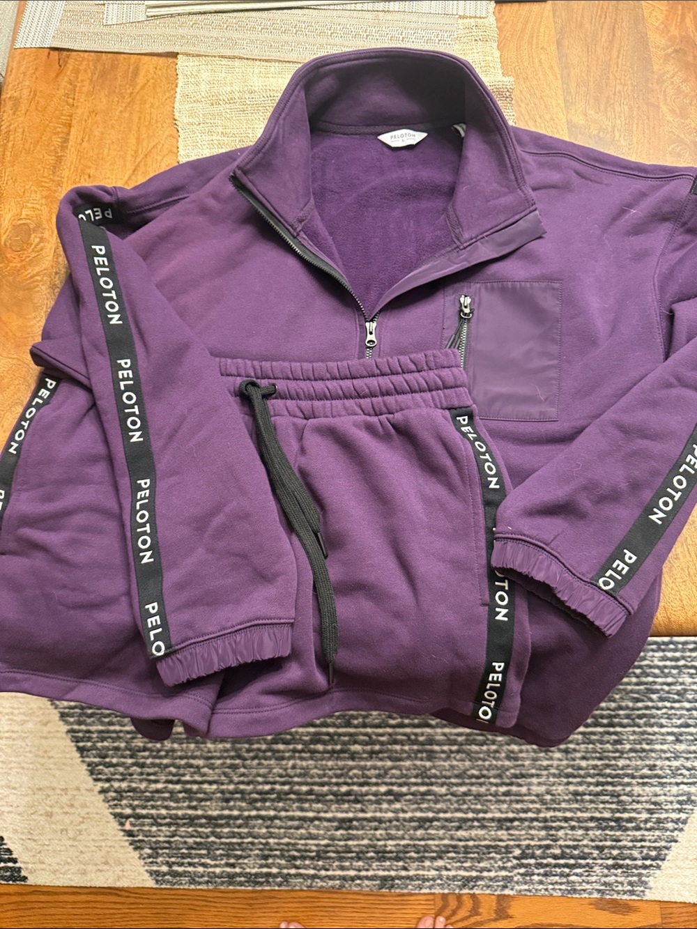 Peloton Deep Purple Half-Zip Pullover and Joggers Set
